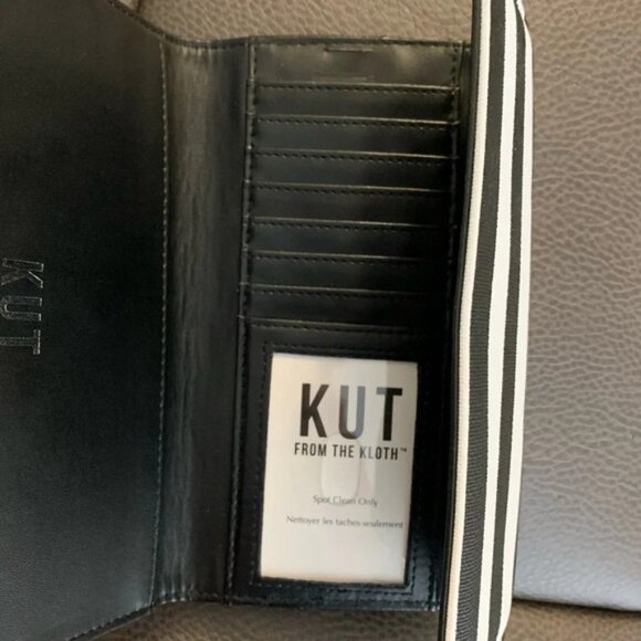 Kut From The Kloth Wallet Slim Striped Black White - Picture 10 of 15